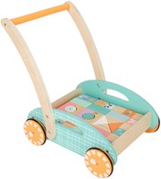 Small Foot wooden baby walker with pastel blocks 35-piece toy-2