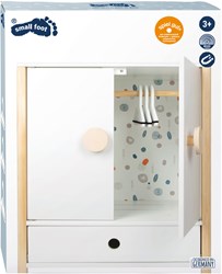 Small Foot wooden doll wardrobe Little Button with hangers - doll furniture