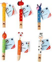 Small Foot wooden animal flutes set - music toy 6 pieces