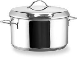 Habonne saucepan stainless steel 16 cm with lid - durable silver pan