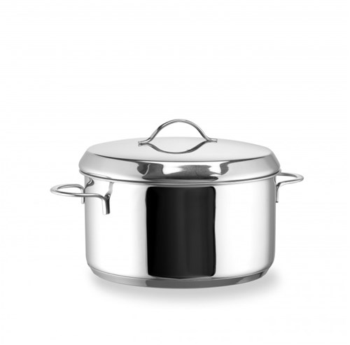 Habonne stainless steel cooking pot 18cm with lid - durable pan for all heat sources