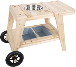 Small Foot wooden mud kitchen compact outdoor play kitchen with wheels