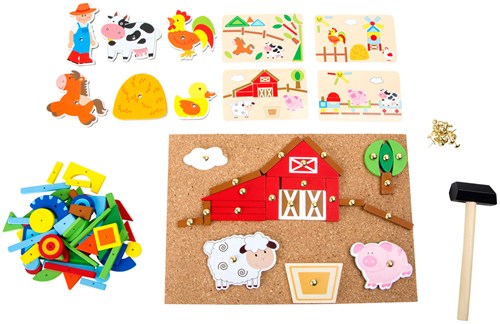 Small Foot hammer game farm - creative wooden toy for children-3