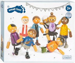 Small Foot wooden bendable doll family with baby - dollhouse toy