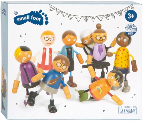 Small Foot wooden bendable doll family with baby - dollhouse toy
