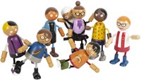 Small Foot wooden bendable doll family with baby - dollhouse toy-3