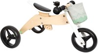Small Foot wooden tricycle balance bike 2in1 sage green adjustable