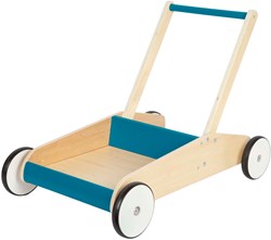 Small Foot wooden walker petrol blue - baby walker for children