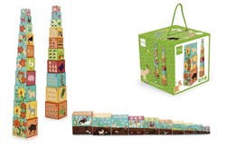 Scratch stacking tower farm cardboard educational toy colorful