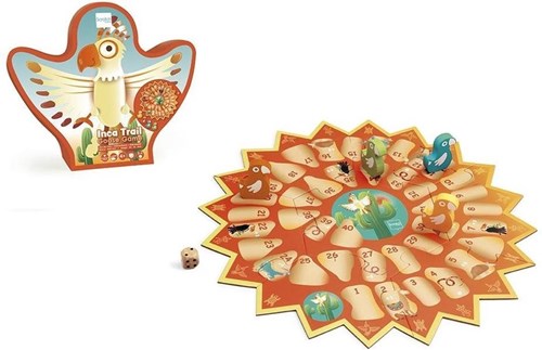 Scratch goose board game - Inca Trail 35x35cm wooden pawns dice