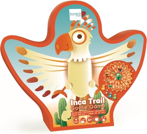 Scratch goose board game - Inca Trail 35x35cm wooden pawns dice-2