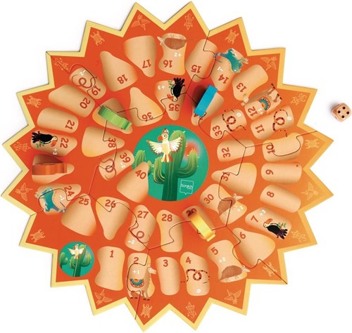 Scratch goose board game - Inca Trail 35x35cm wooden pawns dice-3