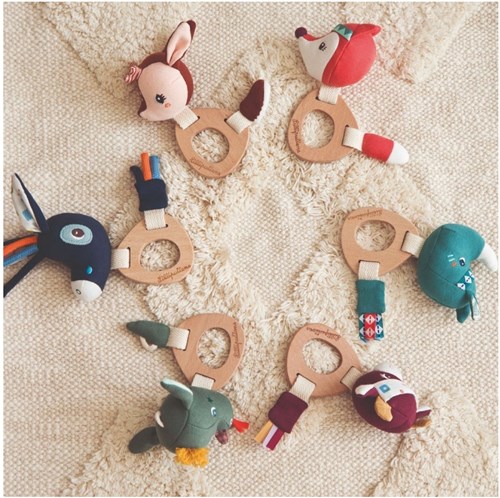 Lilliputiens wooden rattle eco baby toy dragon Joe-2