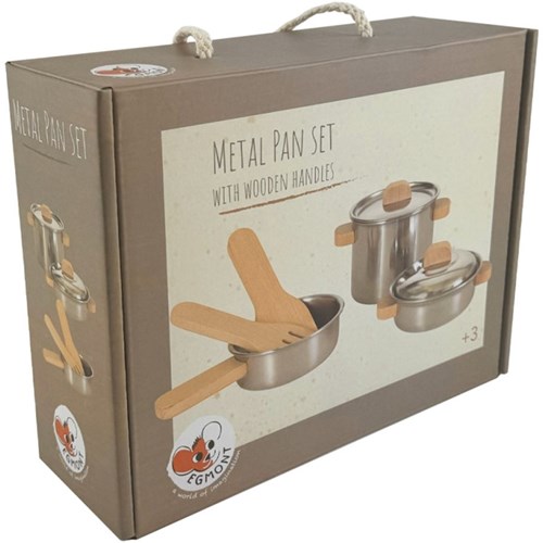 Egmont Toys pan set - play kitchen with wooden handles 3+-2