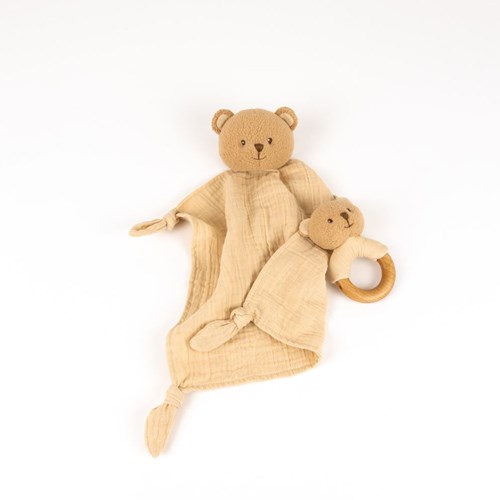 Egmont Toys bear comfort blanket with rattle gift set for babies-2