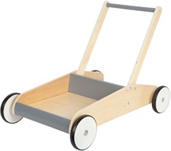 Small Foot wooden walker grey - toddler push walker