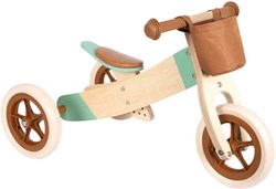 Small Foot wooden tricycle balance bike caramel brown for children