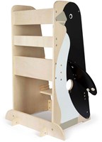 Small Foot wooden learning tower penguin Wild Life - Montessori stool 92cm-2