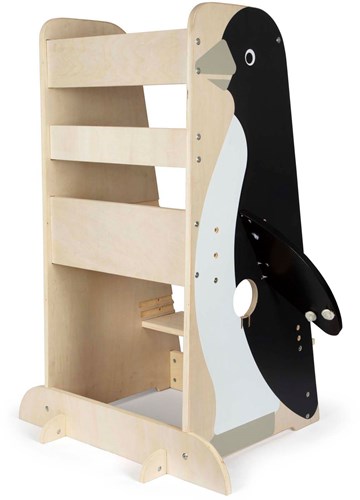 Small Foot wooden learning tower penguin Wild Life - Montessori stool 92cm-2