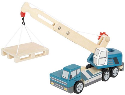 Wooden crane truck toy with pallet - crane truck for children-3