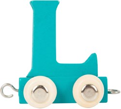 Small Foot wooden letter train blue L toy train set 12 pieces