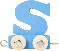 Small Foot wooden letter train blue - S - toy train set