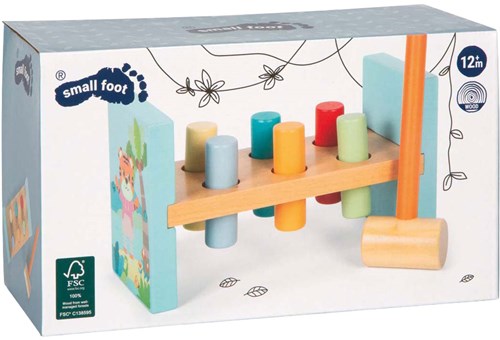 Small Foot wooden toy hammer bench Jungle Friends FSC motor skills
