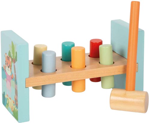 Small Foot wooden toy hammer bench Jungle Friends FSC motor skills-3