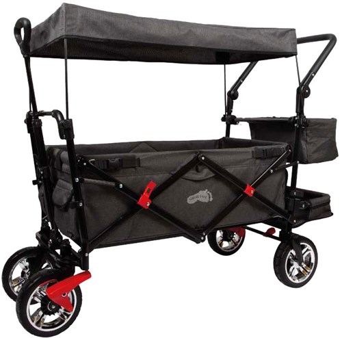 Small Foot foldable wagon with roof and rain cover - 80 kg capacity