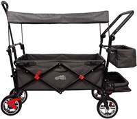 Small Foot foldable wagon with roof and rain cover - 80 kg capacity-3