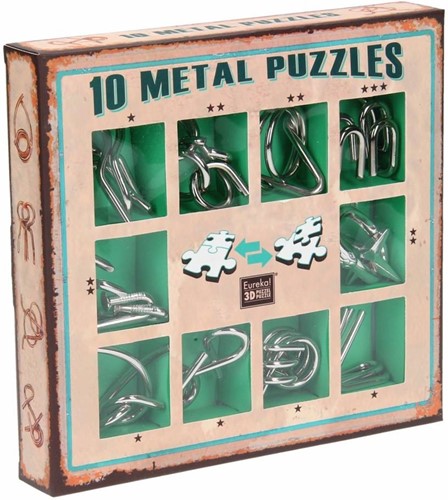 Eureka Metal Puzzle set - 10 Metal Puzzles Set Green (only available in display 52473355)