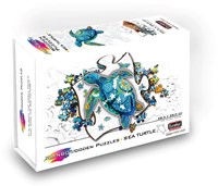 Eureka wooden puzzle sea turtle - colorful 2D puzzle 125 pieces