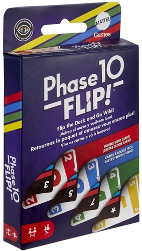 Mattel Phase 10 Flip card game - family game with double-sided cards