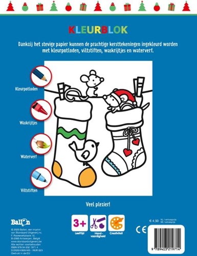 Kleurblok Christmas coloring book for kids with sturdy pages-2