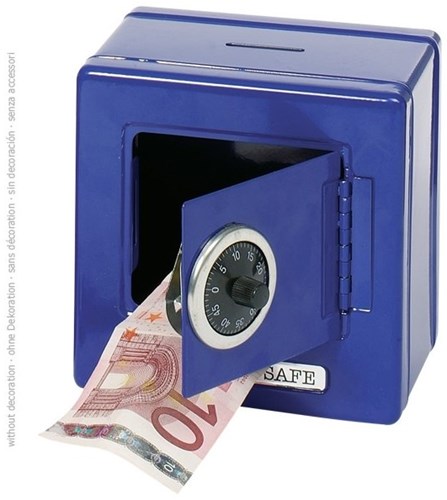Goki metal safe money box blue with combination lock secure savings-3
