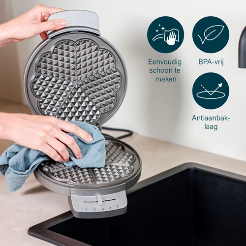 Princess waffle maker deluxe heart waffles - 1200W - adjustable thermostat-3