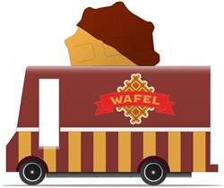 Candylab wooden toy bus Waffle Van yellow retro design