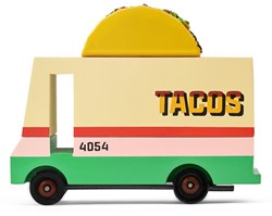 Candylab wooden toy van Taco Van - colorful retro bus