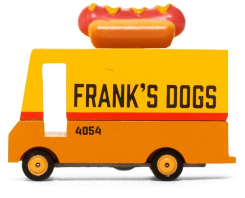 Candylab wooden toy car Hot Dog Van - toy bus for kids