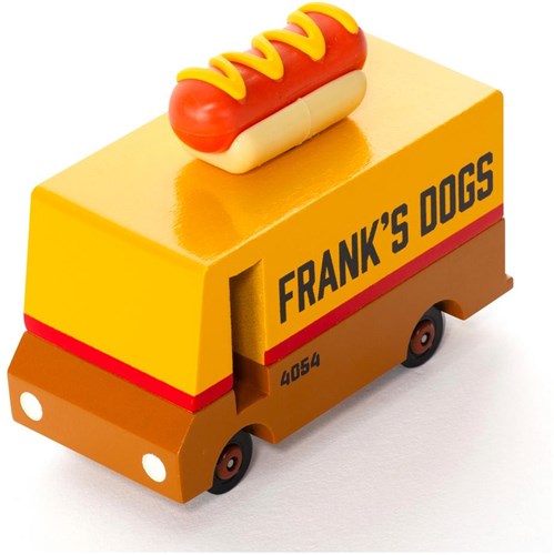 Candylab wooden toy car Hot Dog Van - toy bus for kids-3