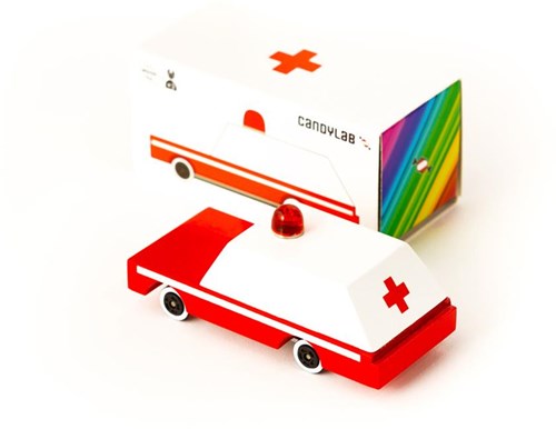 Candylab wooden toy car - ambulance car - Candycar World-3