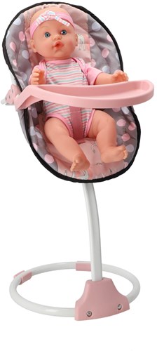 Doll chair 3 in 1 grey pink 42x40x40 cm toy chair-3