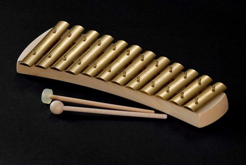 Auris xylophone musical instrument diatonic curved 12 tones brass
