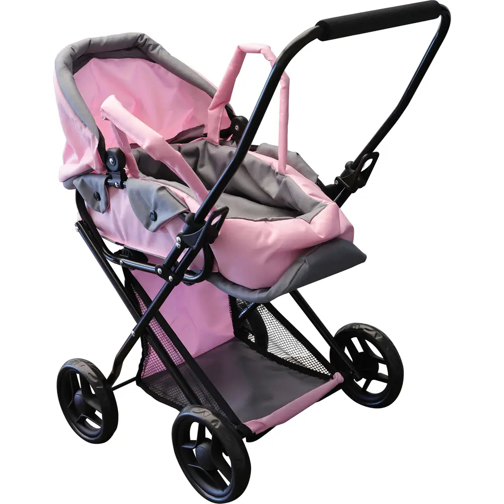 Amia doll stroller Rosy with storage basket and sleeping bag - doll accessory
