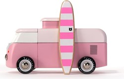 Candylab wooden toy car VW Beach Bus - pink - classic design