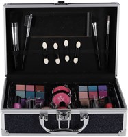 Aluminium make-up case blue black glitter - kids makeup set-2