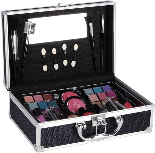 Aluminium make-up case blue black glitter - kids makeup set-3