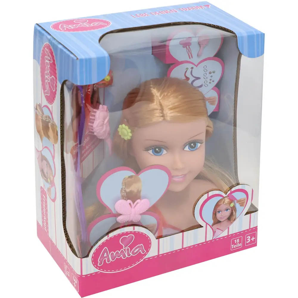 Amia styling head doll with accessories - toy styling head