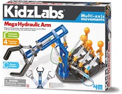 DAM 4M Kidzlabs: MEGA HYDRAULISCHE ARM 48x28cm (geassembleerd), gedetailleerde instructies inbegrepen, doos 37,5x28,5x6,5cm, 5+