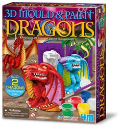 4M Crea Plaster Casting and Painting 3D Dragons Creative Set 18x22x5cm 5+